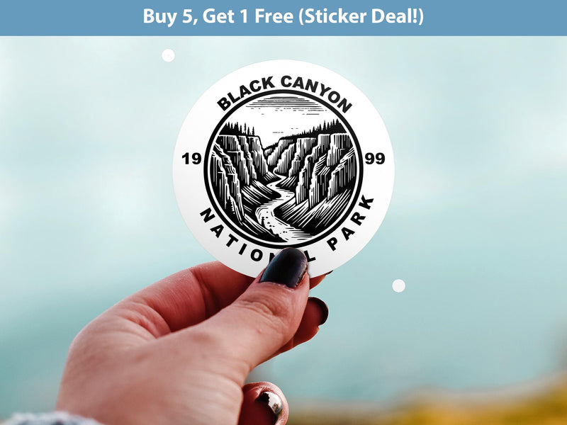 Black Canyon National Park Sticker, Kiss-Cut Vinyl, Waterproof USA Decal Badge Collection