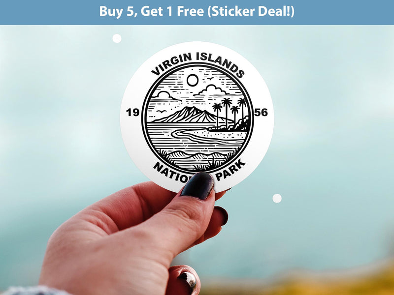 Virgin Islands National Park Sticker, Kiss-Cut Vinyl, Waterproof USA Decal Badge Collection