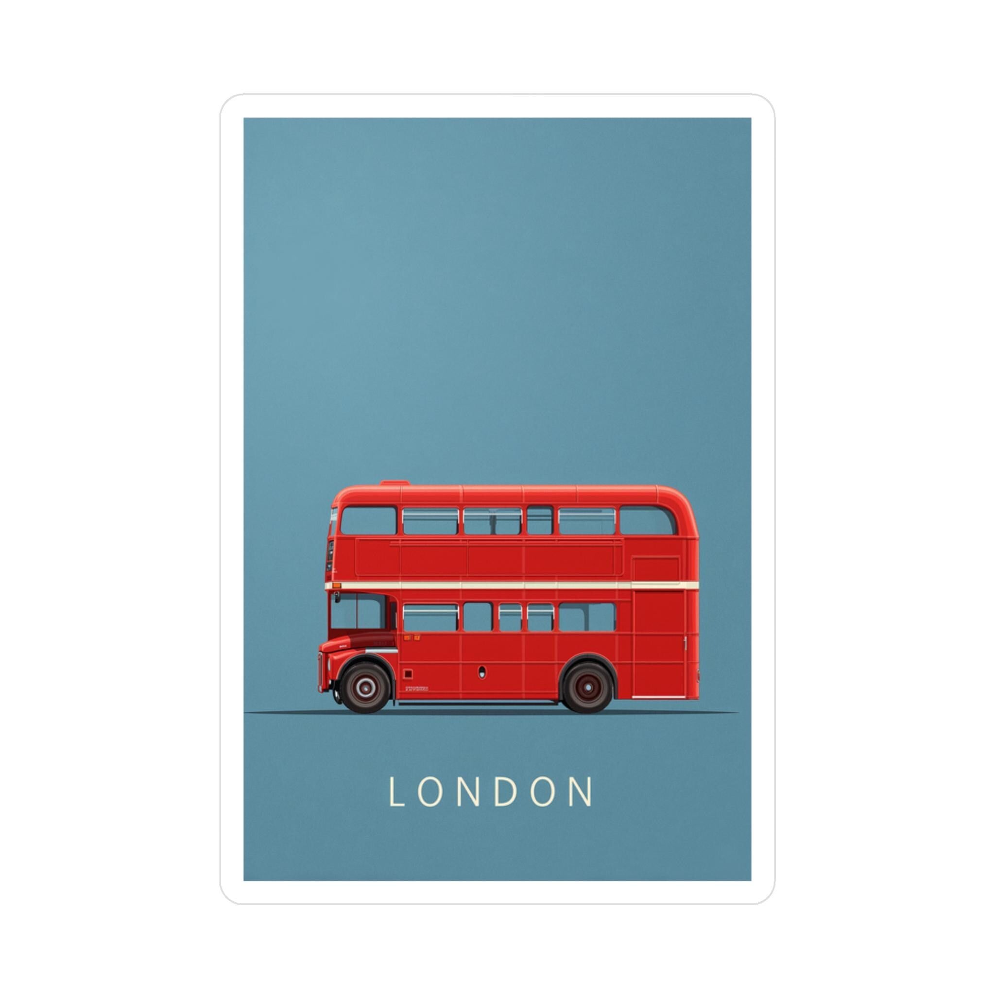 Red Bus London Kiss-Cut Vinyl, Waterproof Decal, Retro Travel Lover Collection