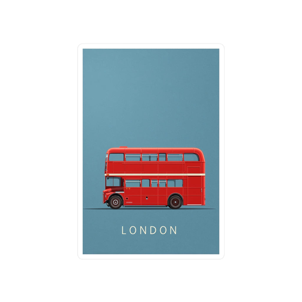 Red Bus London Kiss-Cut Vinyl, Waterproof Decal, Retro Travel Lover Collection
