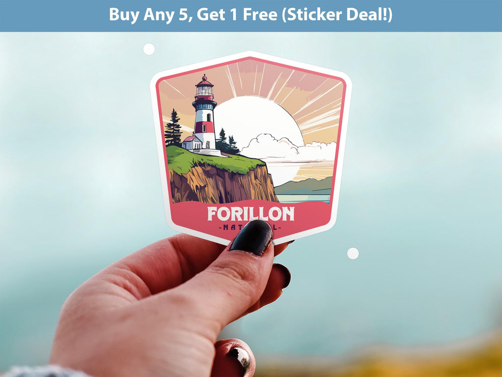 Forillon National Park Sticker, Vinyl Canada Quebec , Retro Water Bottle Decal Hiking