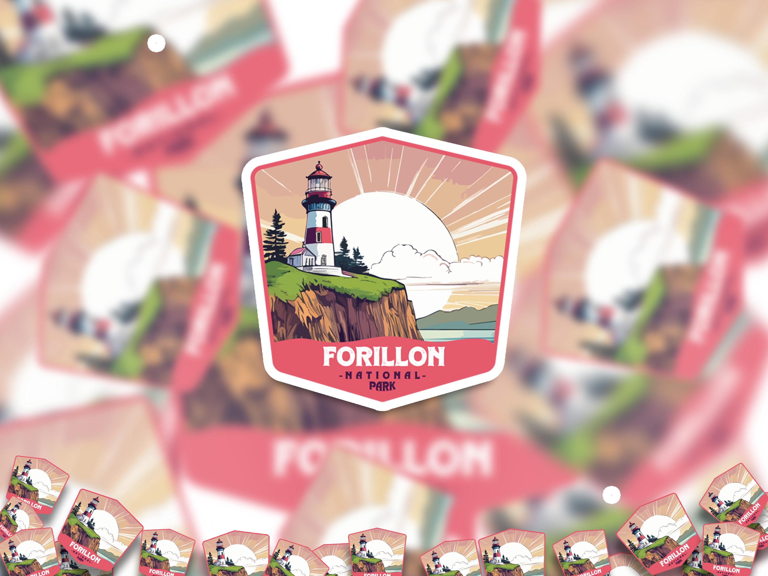Forillon National Park Sticker, Vinyl Canada Quebec , Retro Water Bottle Decal Hiking