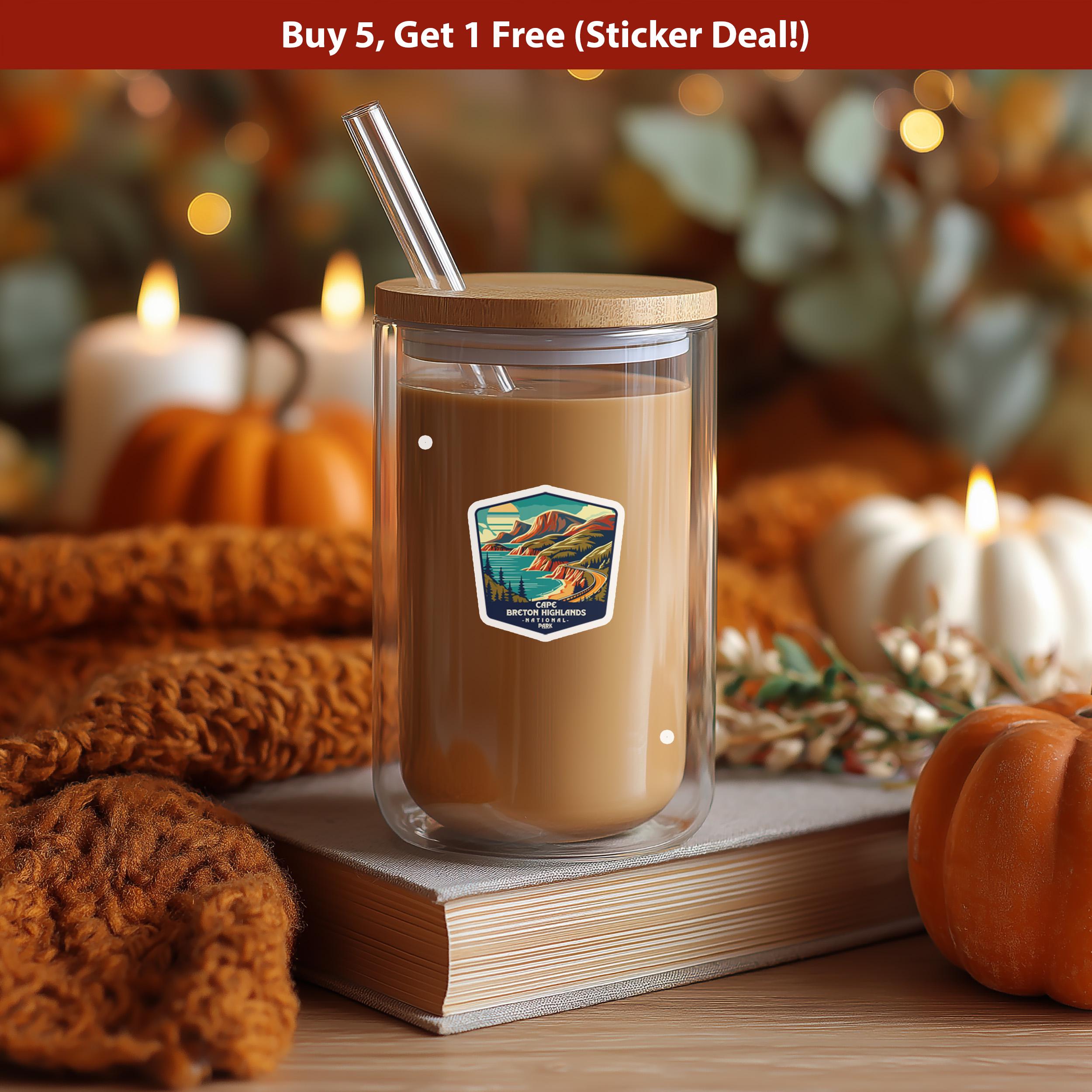 Cape Breton Highlands National Park Sticker, Vinyl Canada Nova Scotia, Retro Water Bottle Decal Hiking