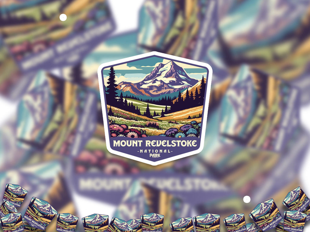 Mount Revelstoke National Park Sticker, Vinyl Canada British Columbia, Retro Water Bottle Decal Hiking