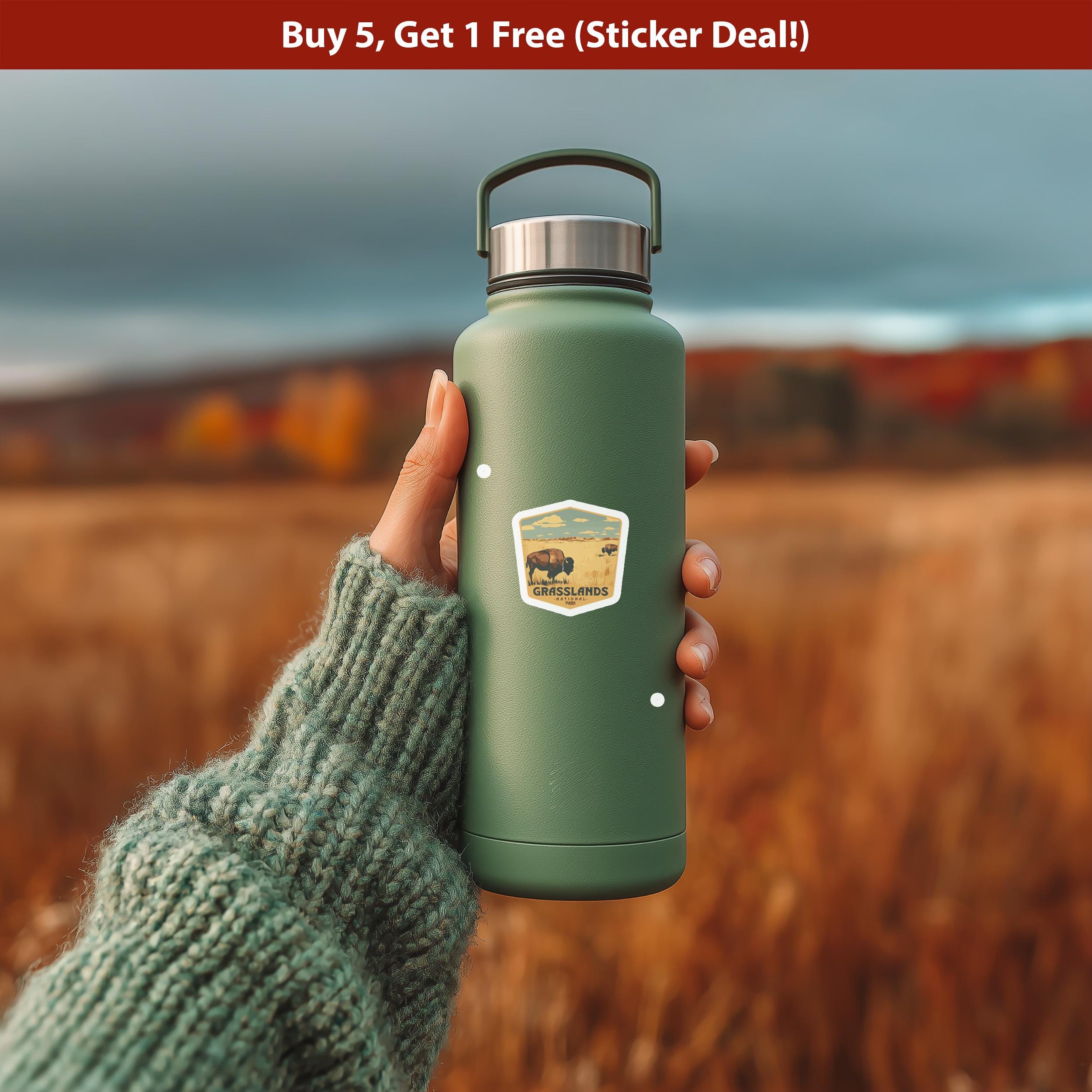 Grasslands National Park Sticker, Vinyl Canada Saskatchewan, Retro Water Bottle Decal Hiking