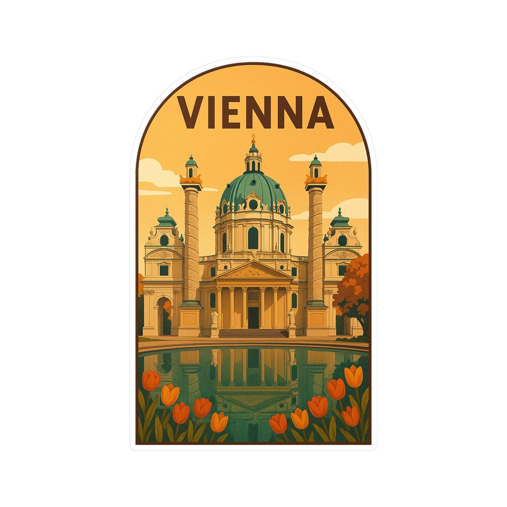 Vienna Sticker Austria, Vintage City Vinyl Decal, Retro Travel Lover Collection, Journal Scrapbook