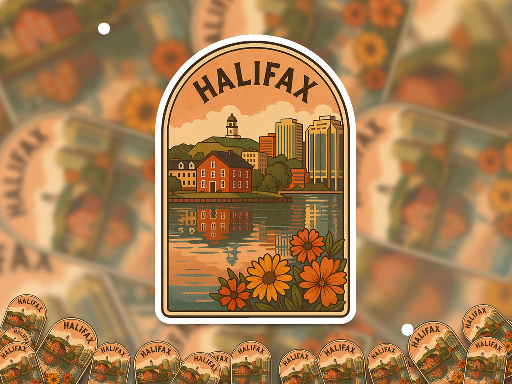 Halifax Canada Sticker, Vintage City Vinyl Decal, Retro Travel Lover Collection, Journal Scrapbook