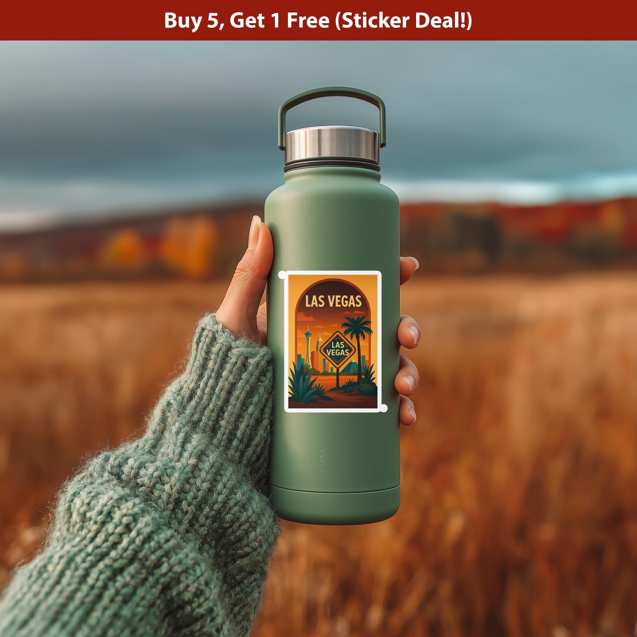 Las Vegas Sticker, Nevada Vintage City Vinyl Decal, Retro Travel Lover Collection, Journal Scrapbook