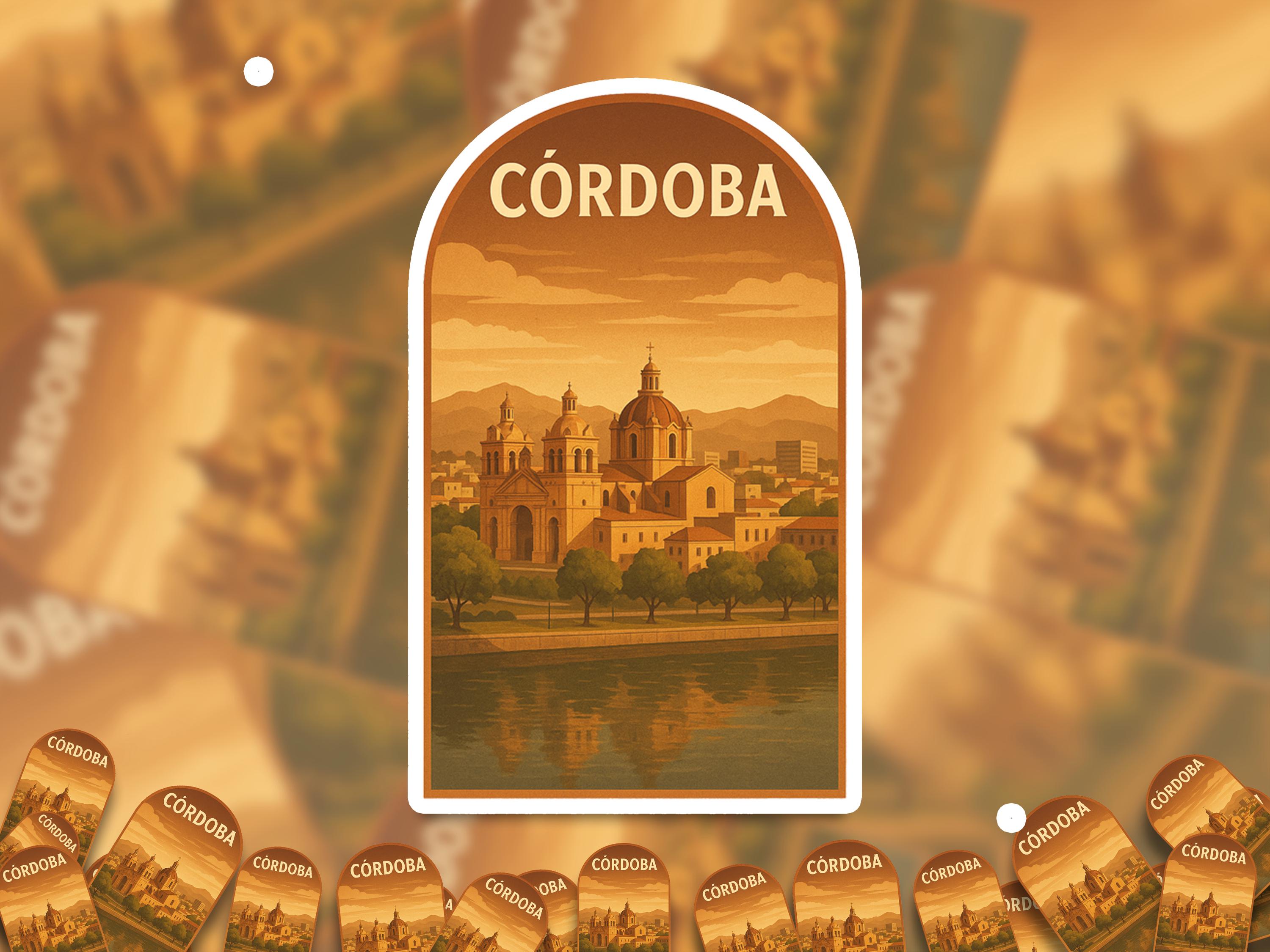 Cordoba Argentina Sticker, Vintage City Vinyl Decal, Retro Travel Lover Collection, Journal Scrapbook