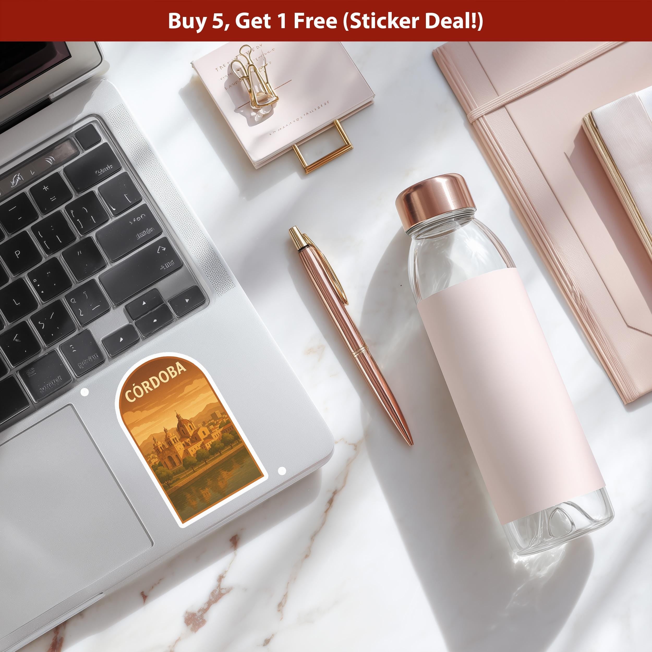 Cordoba Argentina Sticker, Vintage City Vinyl Decal, Retro Travel Lover Collection, Journal Scrapbook