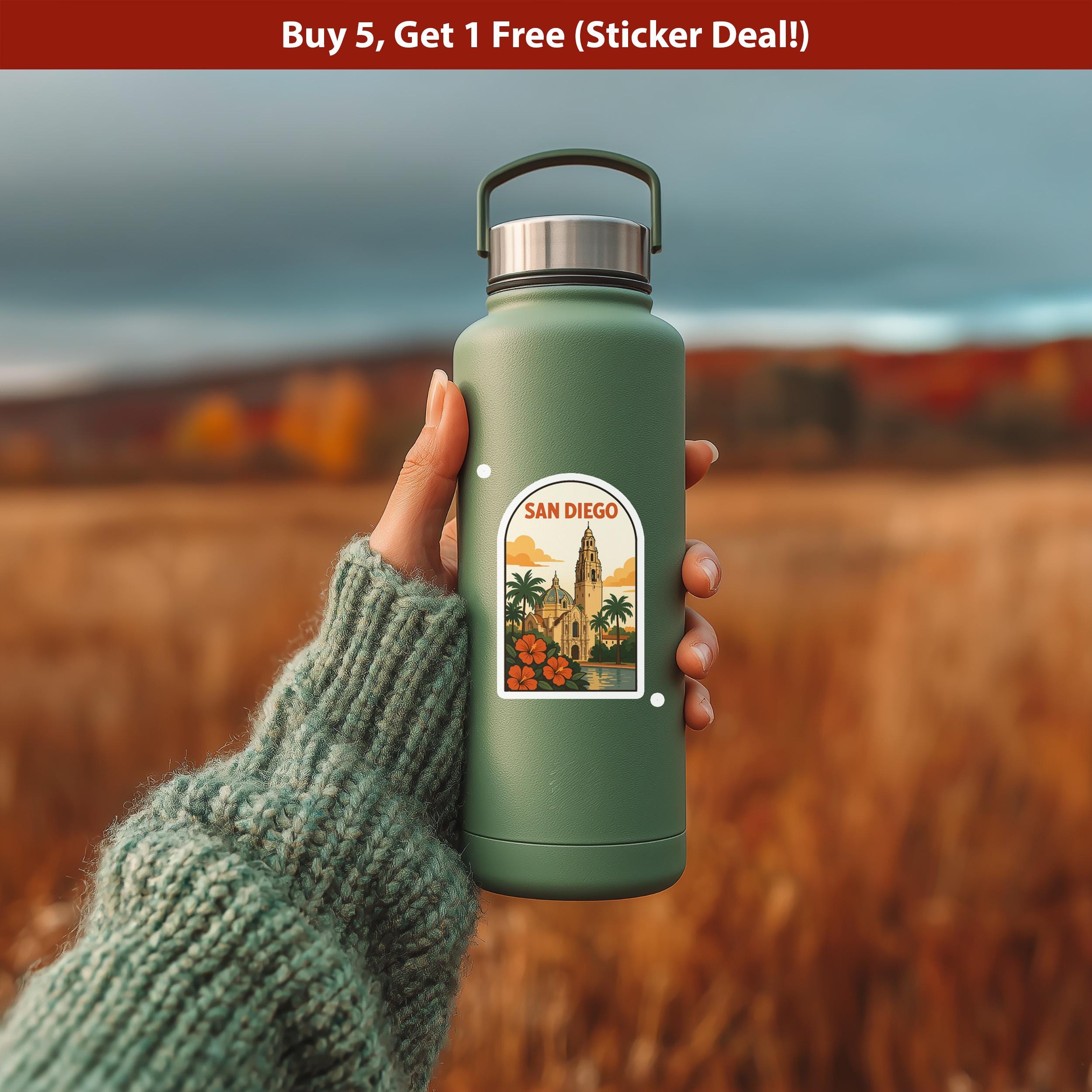 San Diego California Sticker, Vintage City Vinyl Decal, Retro Travel Lover Collection, Journal Scrapbook