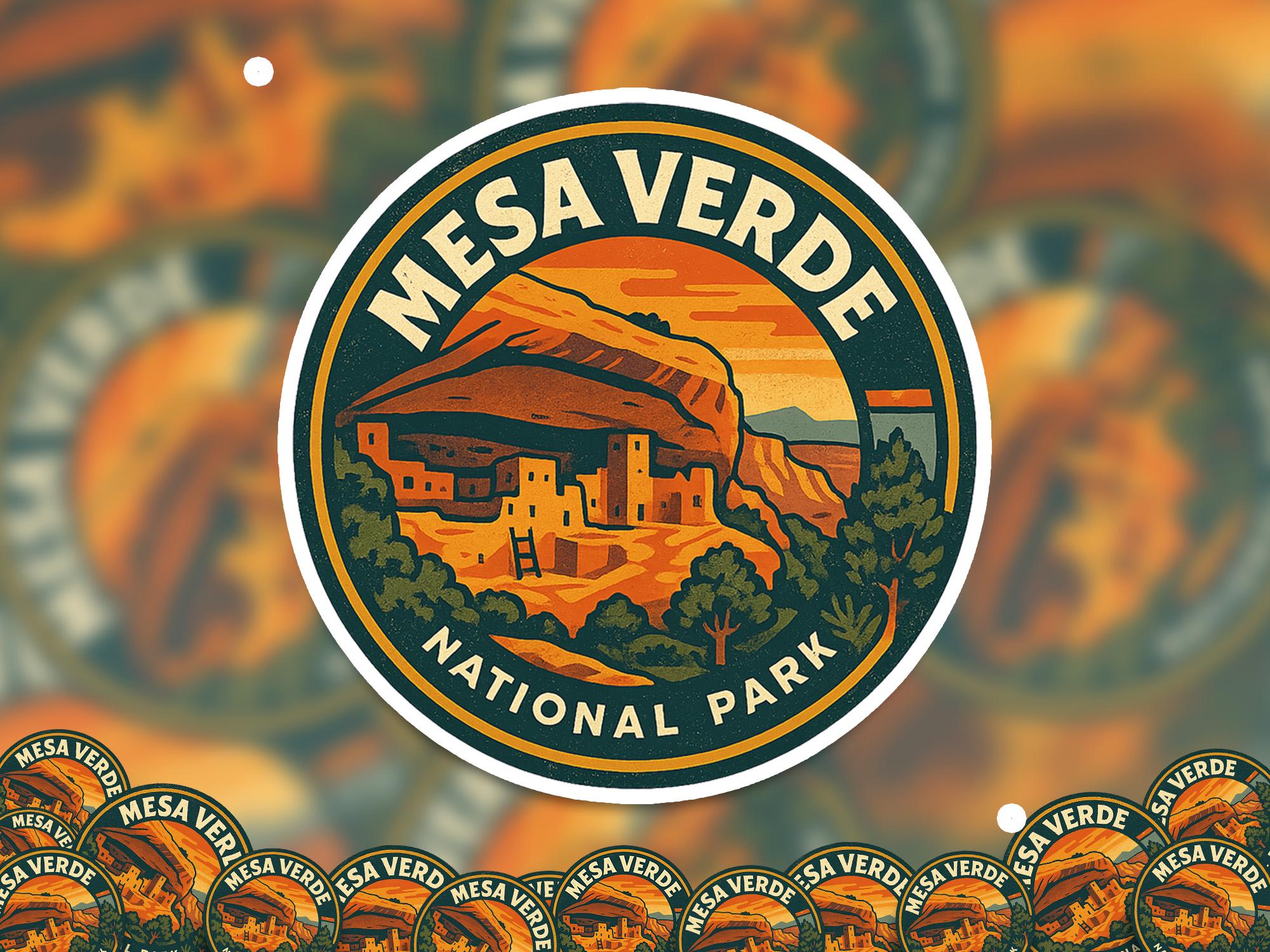 Mesa Verde National Park Sticker, Retro Vinyl Waterproof Decal, Vintage USA Travel Collection