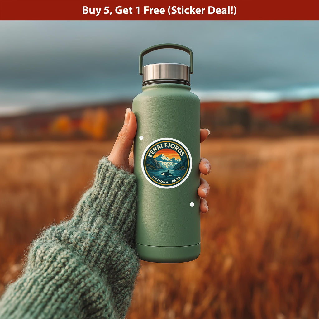 Kenai Fjord National Park Sticker, Retro Vinyl Waterproof Decal, Vintage USA Travel Collection