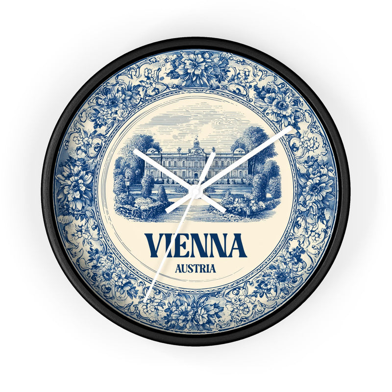 Vienna Austria Wall Clock, Delft style Home Decor, Vintage City Travel Keepsake Art