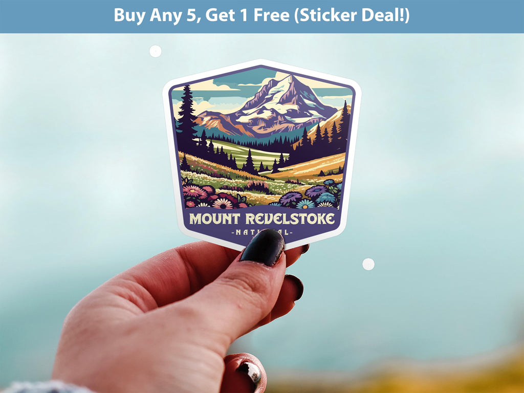 Mount Revelstoke National Park Sticker, Vinyl Canada British Columbia, Retro Water Bottle Decal Hiking