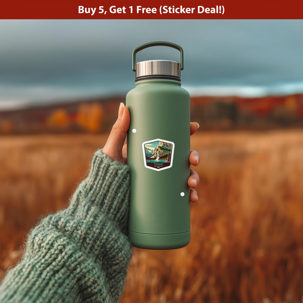 Yoho National Park Sticker, Vinyl Canada British Columbia, Retro Water Bottle Decal Hiking