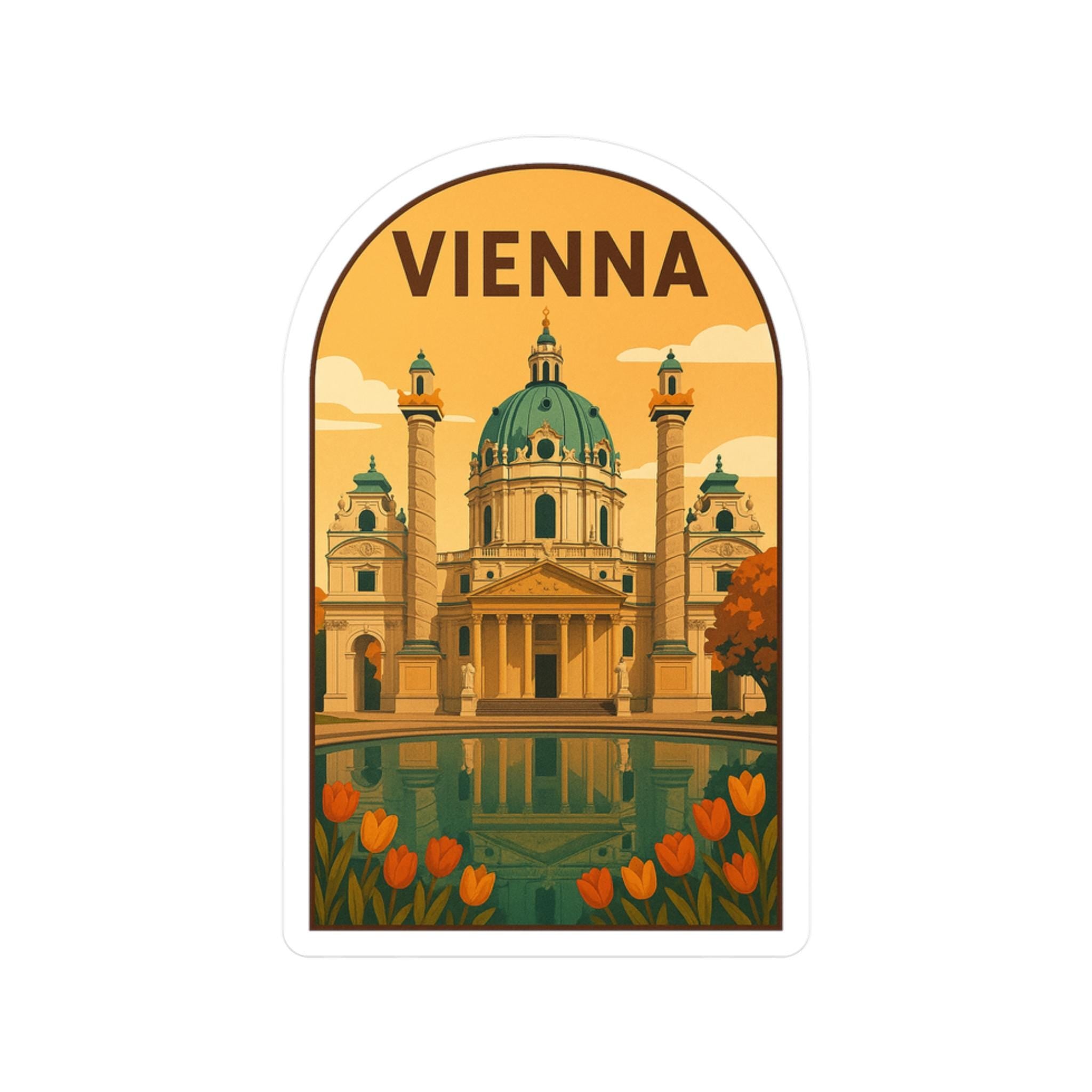 Vienna Sticker Austria, Vintage City Vinyl Decal, Retro Travel Lover Collection, Journal Scrapbook