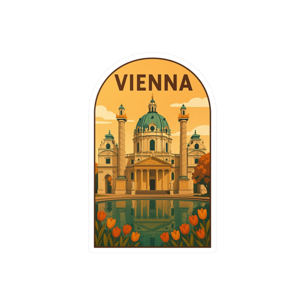 Vienna Sticker Austria, Vintage City Vinyl Decal, Retro Travel Lover Collection, Journal Scrapbook