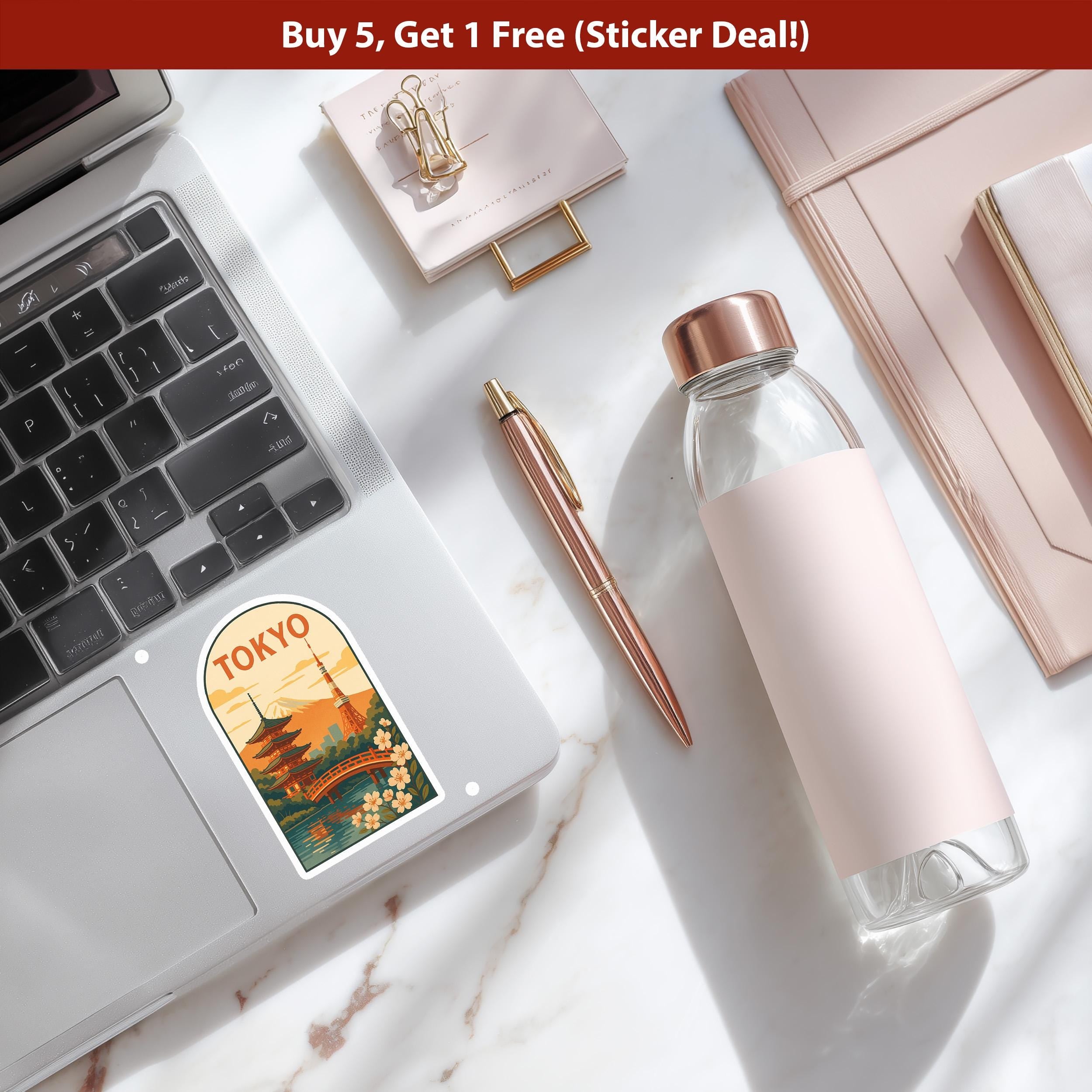 Tokyo Sticker Japan Decal, Vintage City Vinyl, Retro Travel Lover Collection, Journal Scrapbook