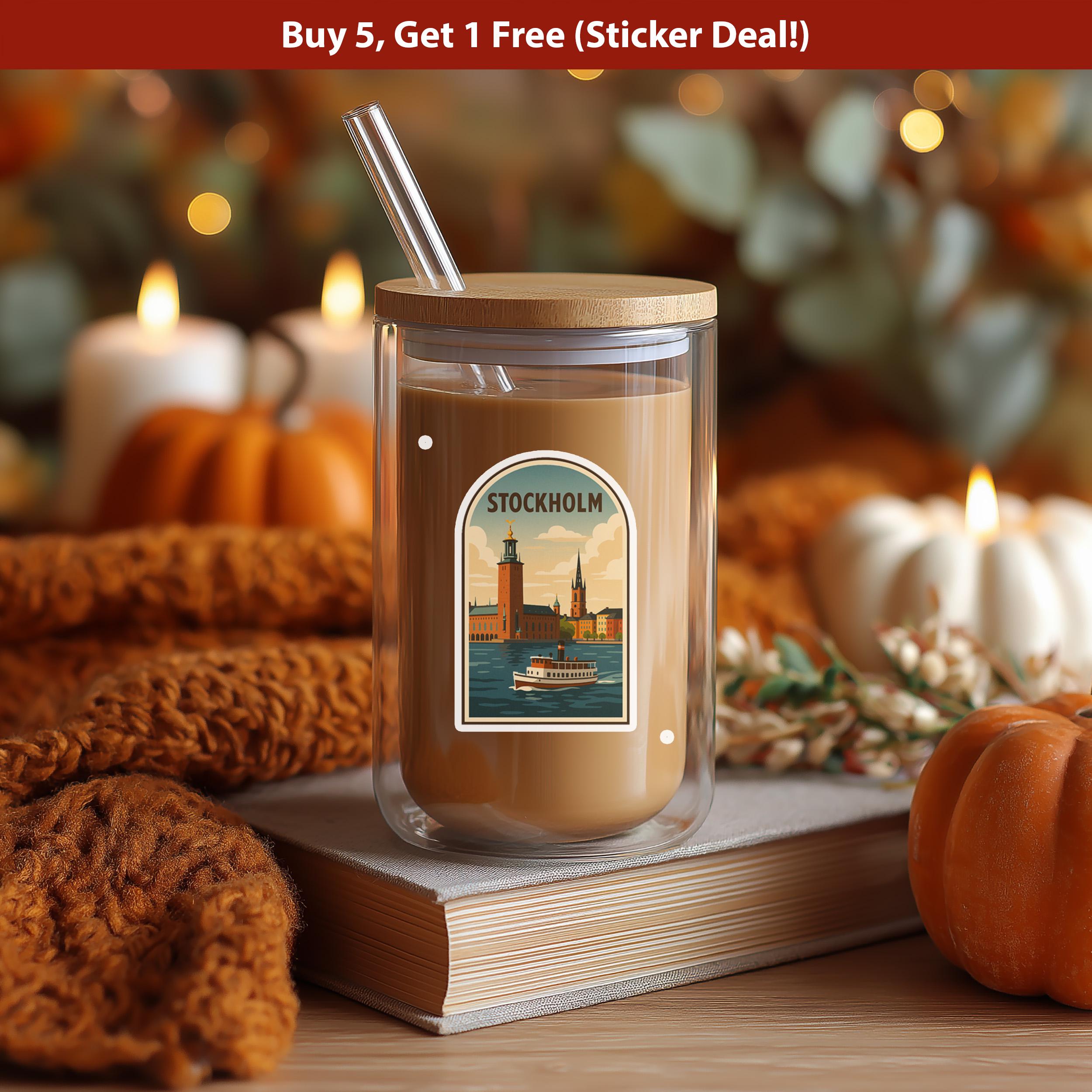 Stockholm Sweden Sticker, Vintage City Vinyl Decal, Retro Travel Lover Collection, Journal Scrapbook