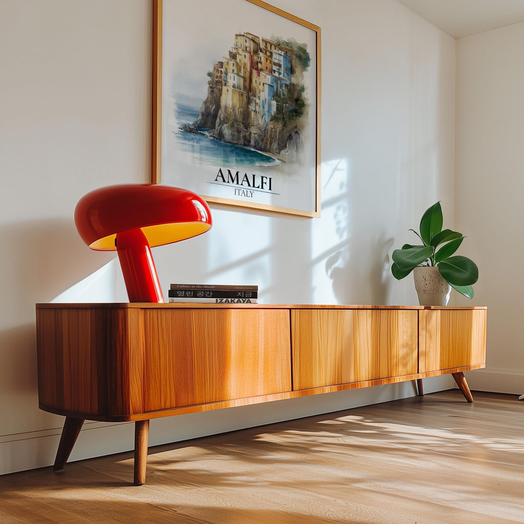 Amalfi Coast Italy poster, Watercolor Wall Art Print, Custom Travel, World Locations Keepsake Gift