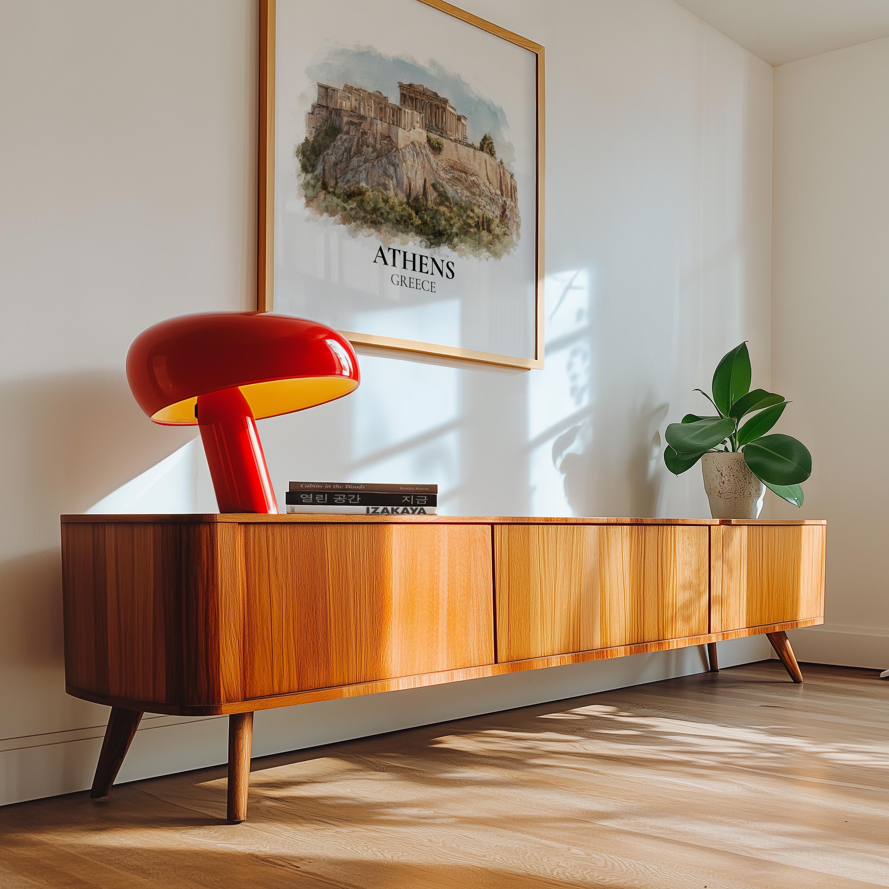 Athens Greece Poster, Watercolor Wall Art Print, Custom Travel, World Locations Keepsake Gift