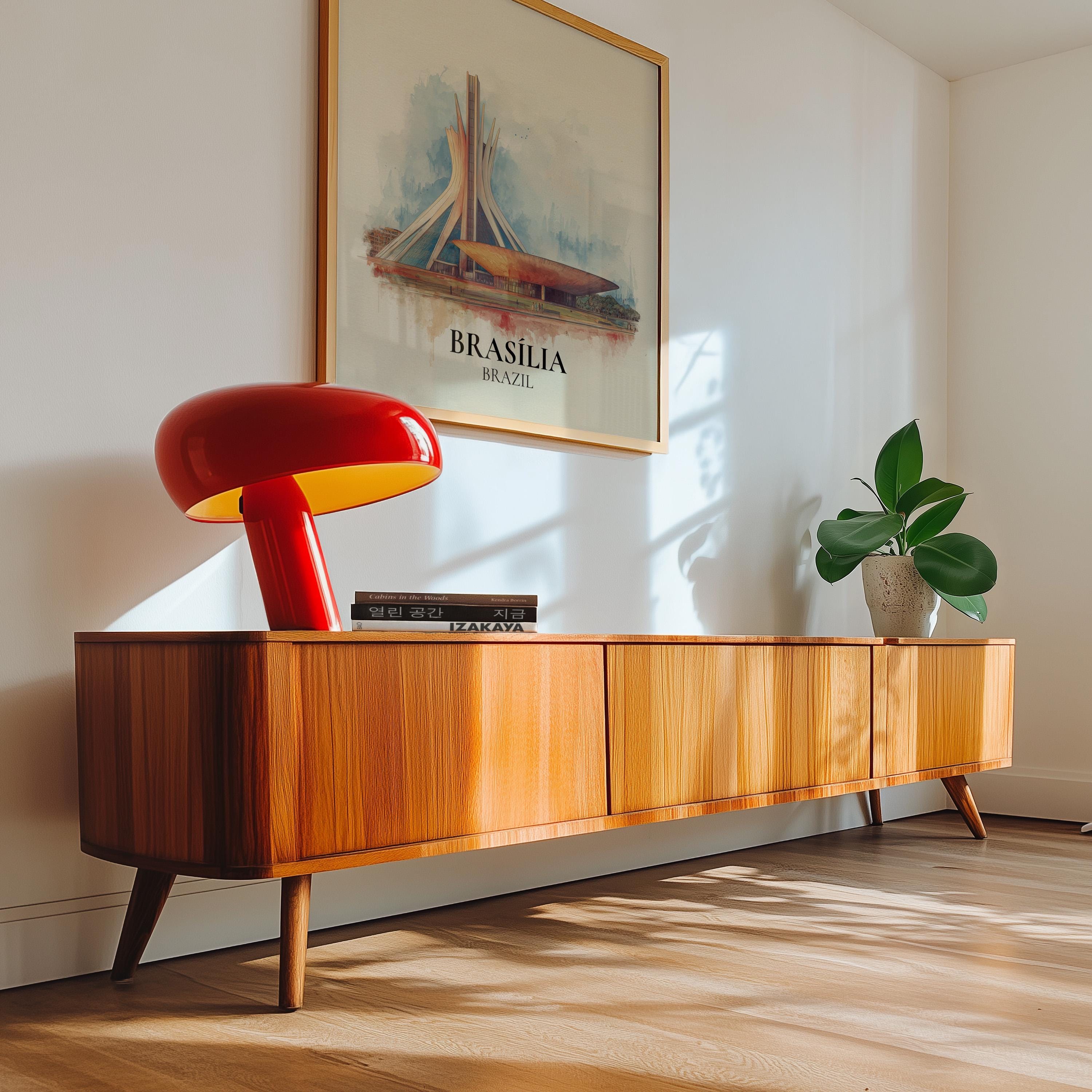 Brasilia Brazil Watercolor Wall Art Print, Custom Travel Poster, World Locations Keepsake Gift