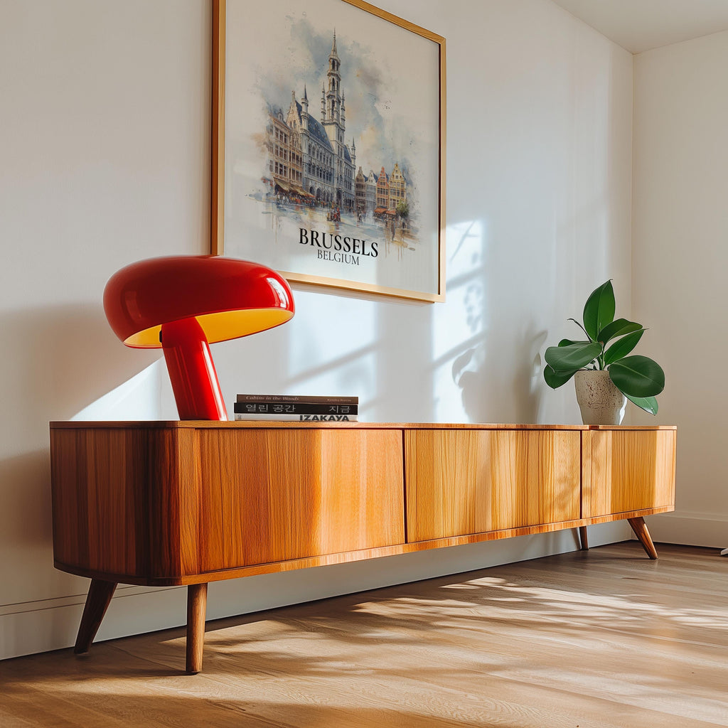 Brussels Belgium Watercolor Wall Art Print, Custom Travel Poster, World Locations Keepsake Gift