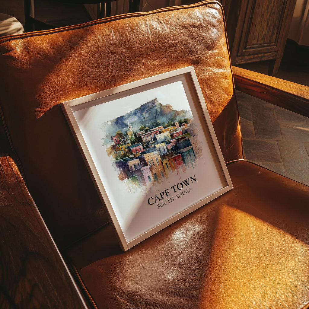 Cape Town South Africa Watercolor Wall Art Print, Custom Travel Poster, World Locations Keepsake Gift