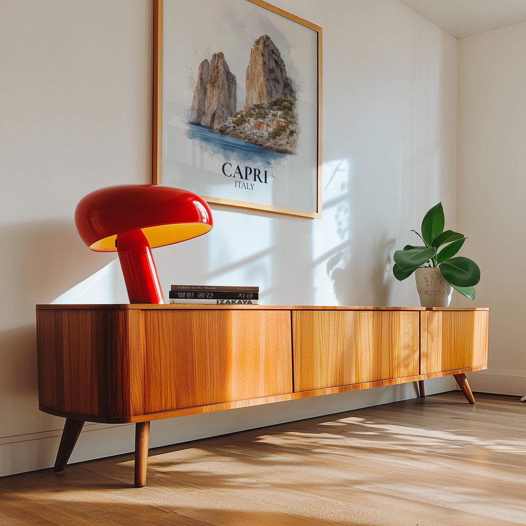 Capri Italy Watercolor Wall Art Print, Custom Travel Poster, World Locations Keepsake Gift