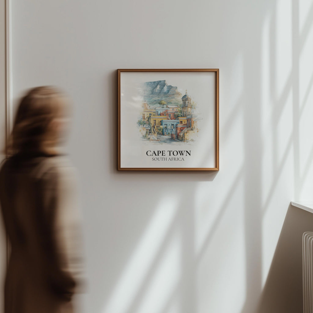 Cape Town Poster South Africa Watercolor Wall Art Print, Custom Travel, World Locations Keepsake Gift