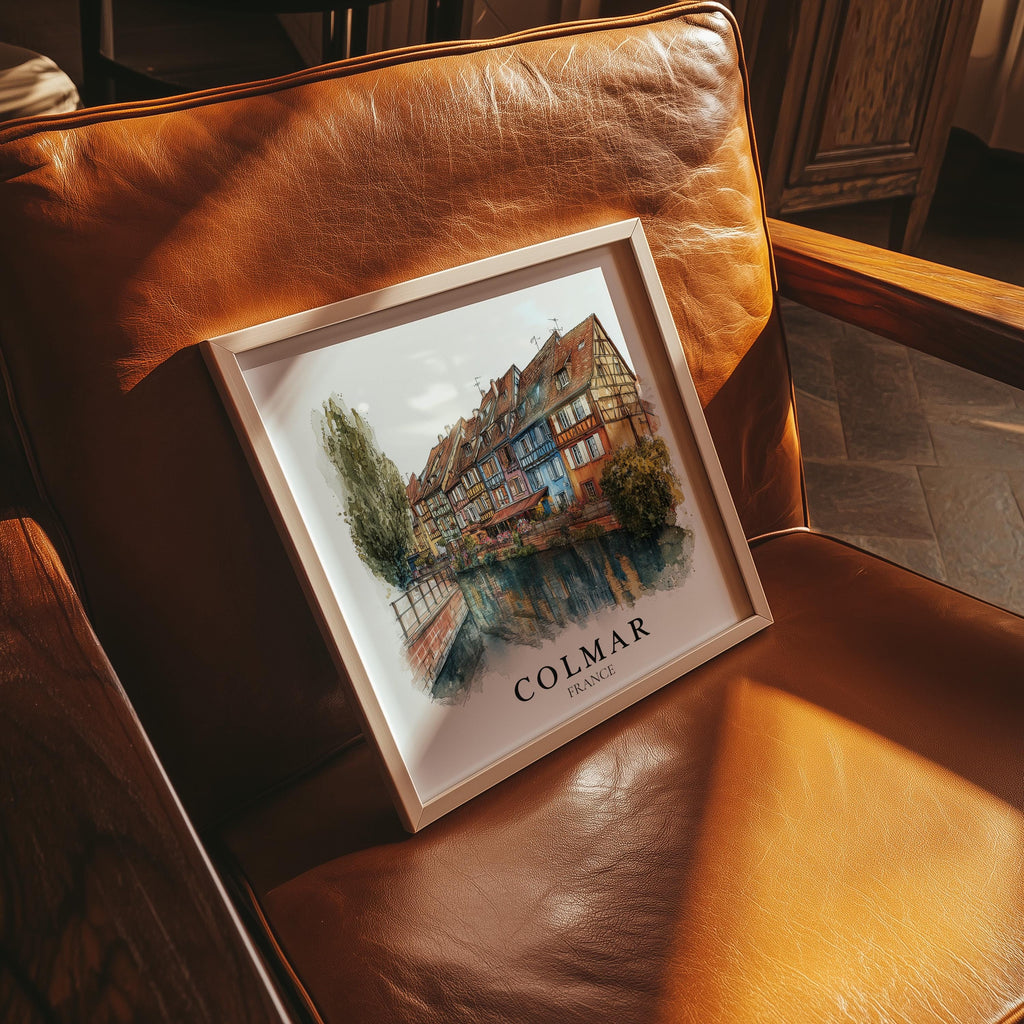 Colmar France Watercolor Wall Art Print, Custom Travel Poster, World Locations Keepsake Gift