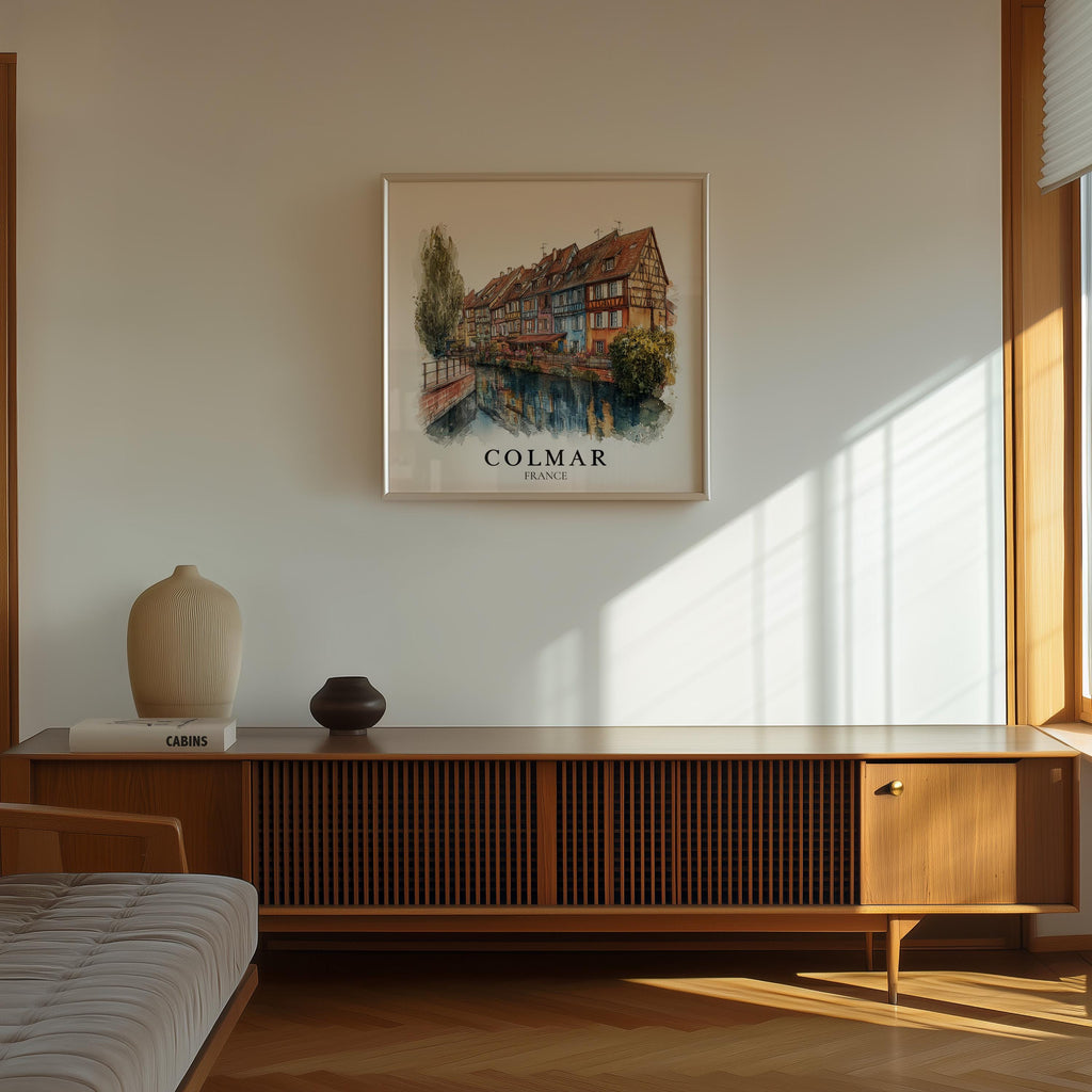 Colmar France Watercolor Wall Art Print, Custom Travel Poster, World Locations Keepsake Gift