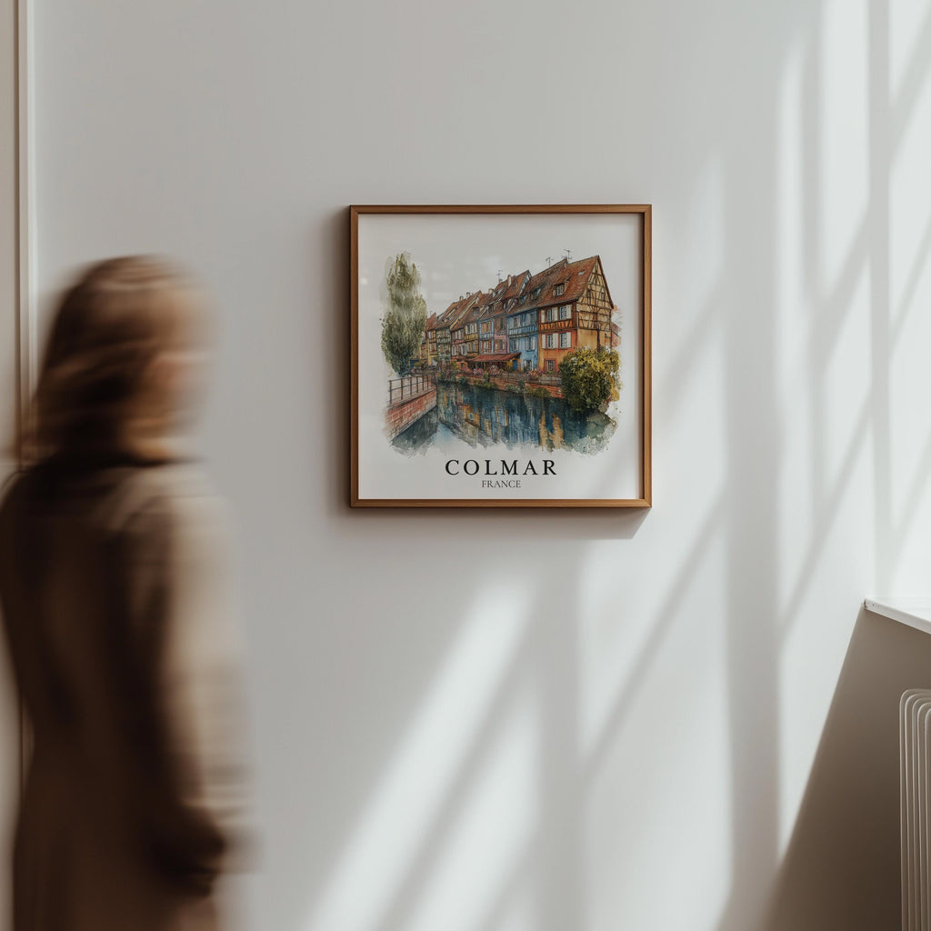 Colmar France Watercolor Wall Art Print, Custom Travel Poster, World Locations Keepsake Gift