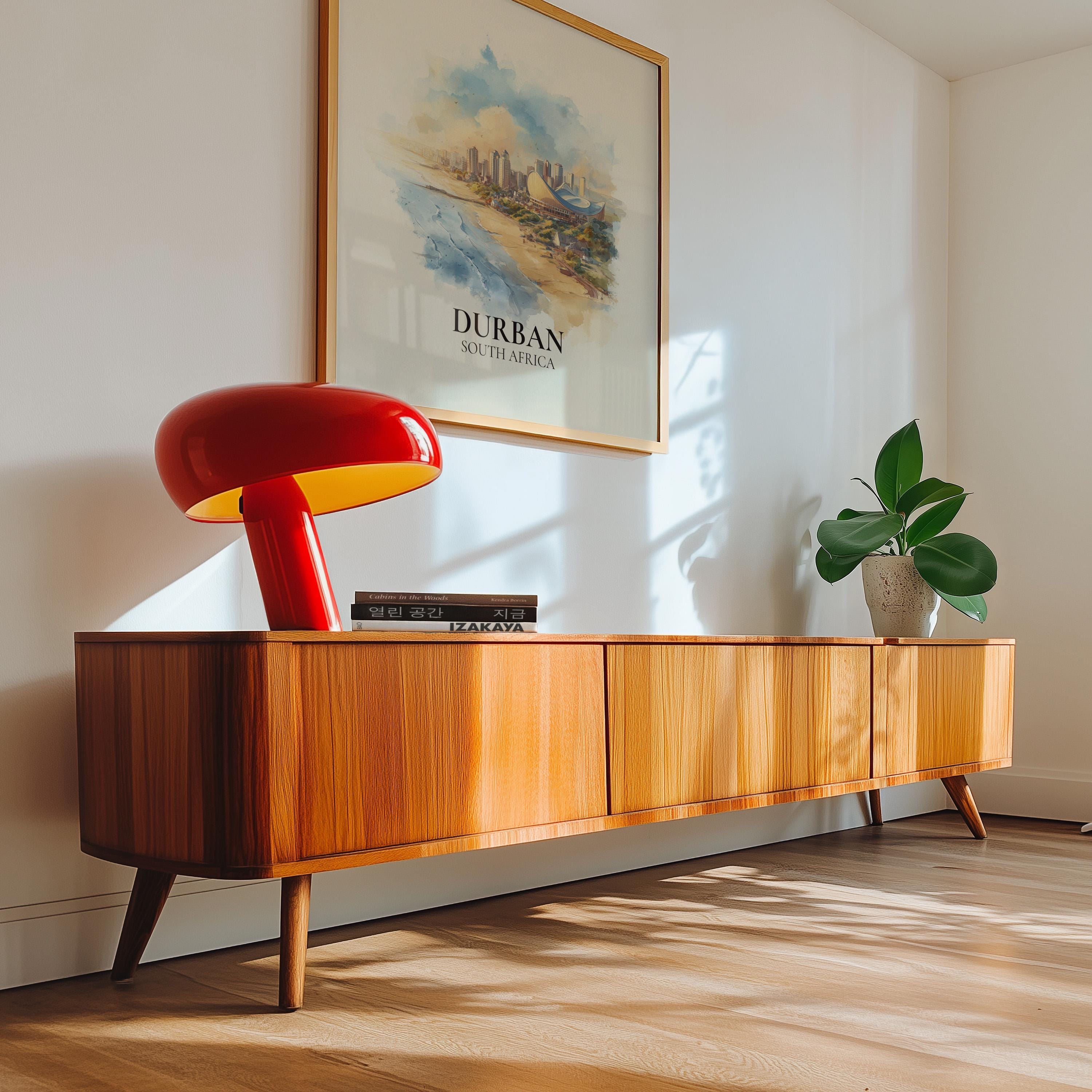 Durban South Africa Watercolor Wall Art Print, Custom Travel Poster, World Locations Keepsake Gift