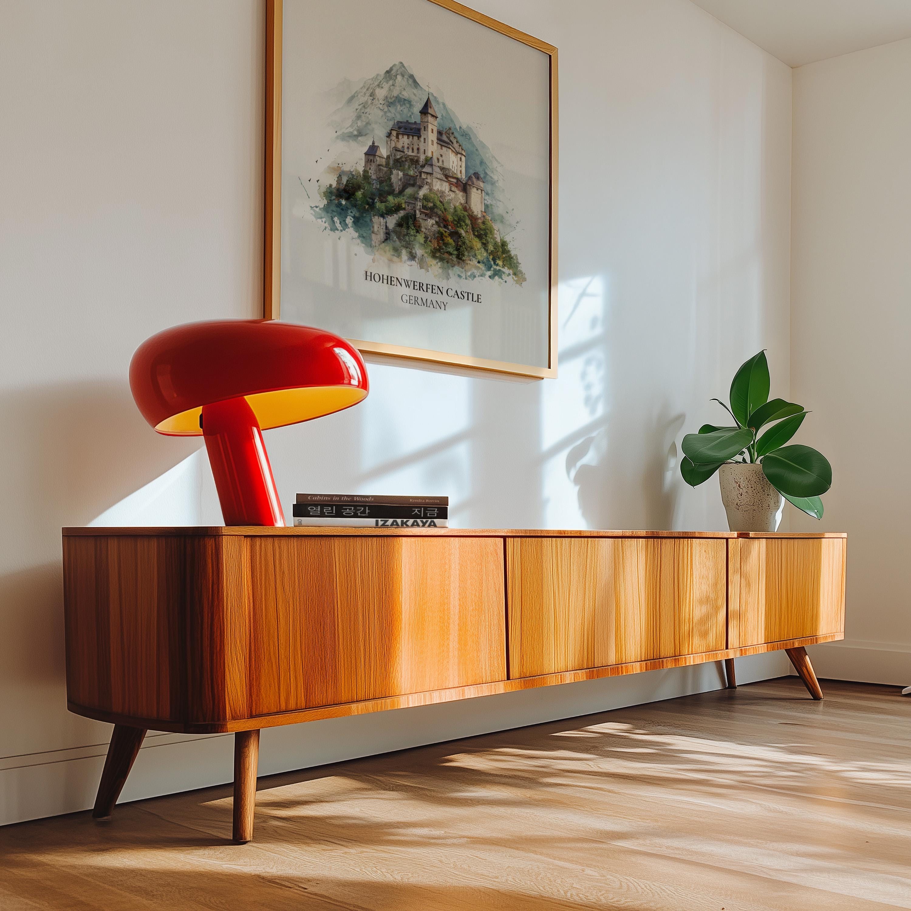 Hohenwerfen Castle Austria Watercolor Wall Art Print, Custom Travel Poster, World Locations Keepsake Gift