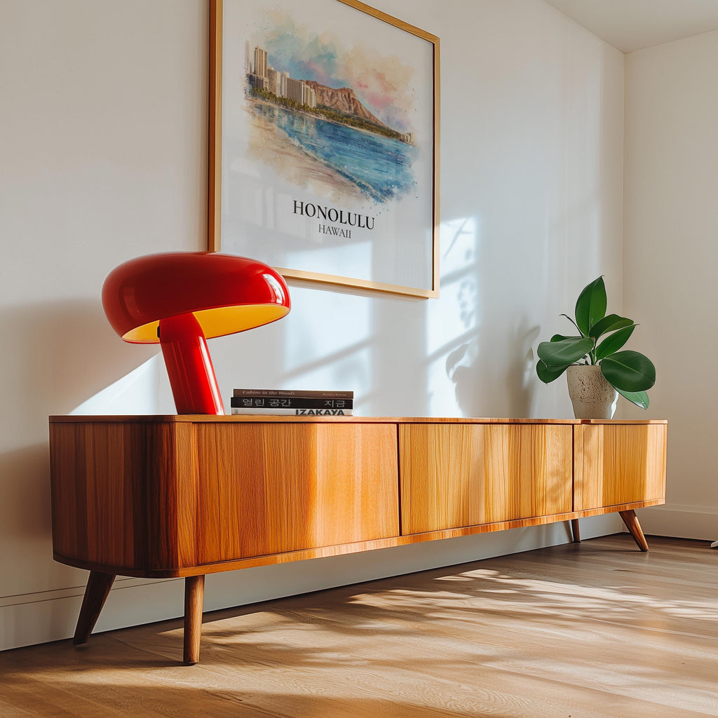 Honolulu Hawaii Watercolor Wall Art Print, Custom Travel Poster, World Locations Keepsake Gift