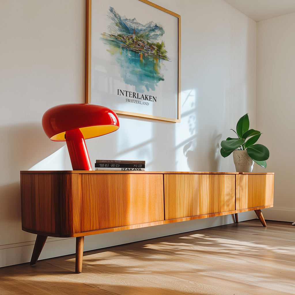 Interlaken Switzerland Watercolor Wall Art Print, Custom Travel Poster, World Locations Keepsake Gift