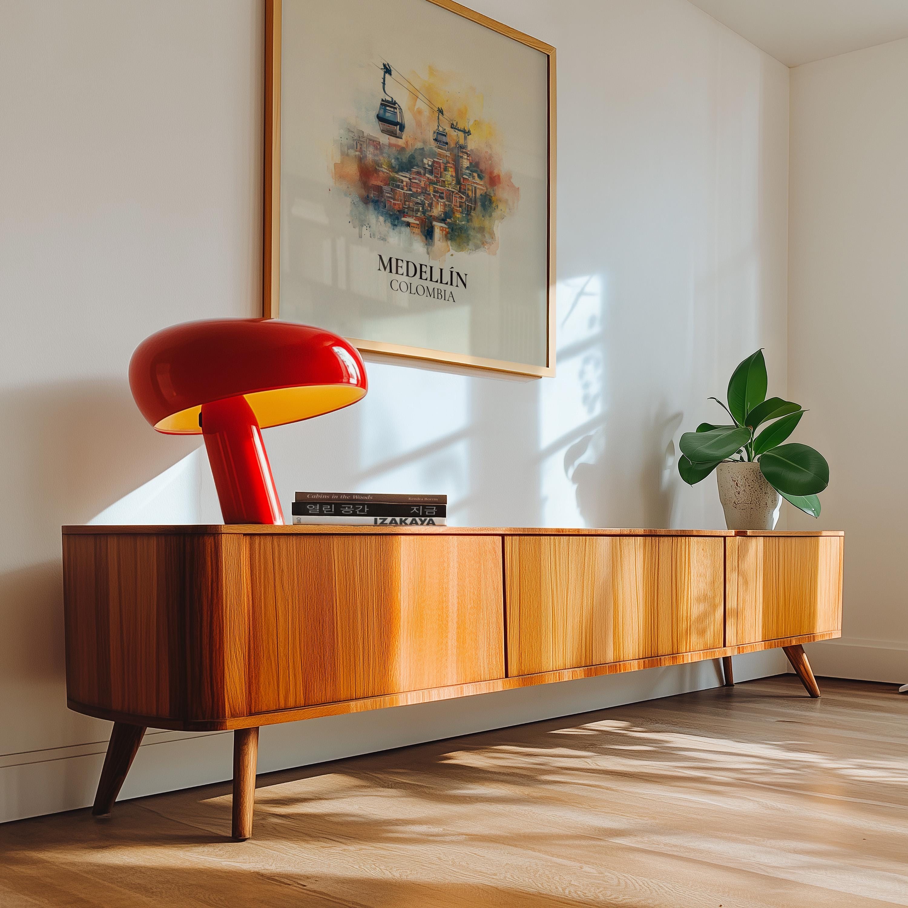 Medellin Colombia Watercolor Wall Art Print, Custom Travel Poster, World Locations Keepsake Gift