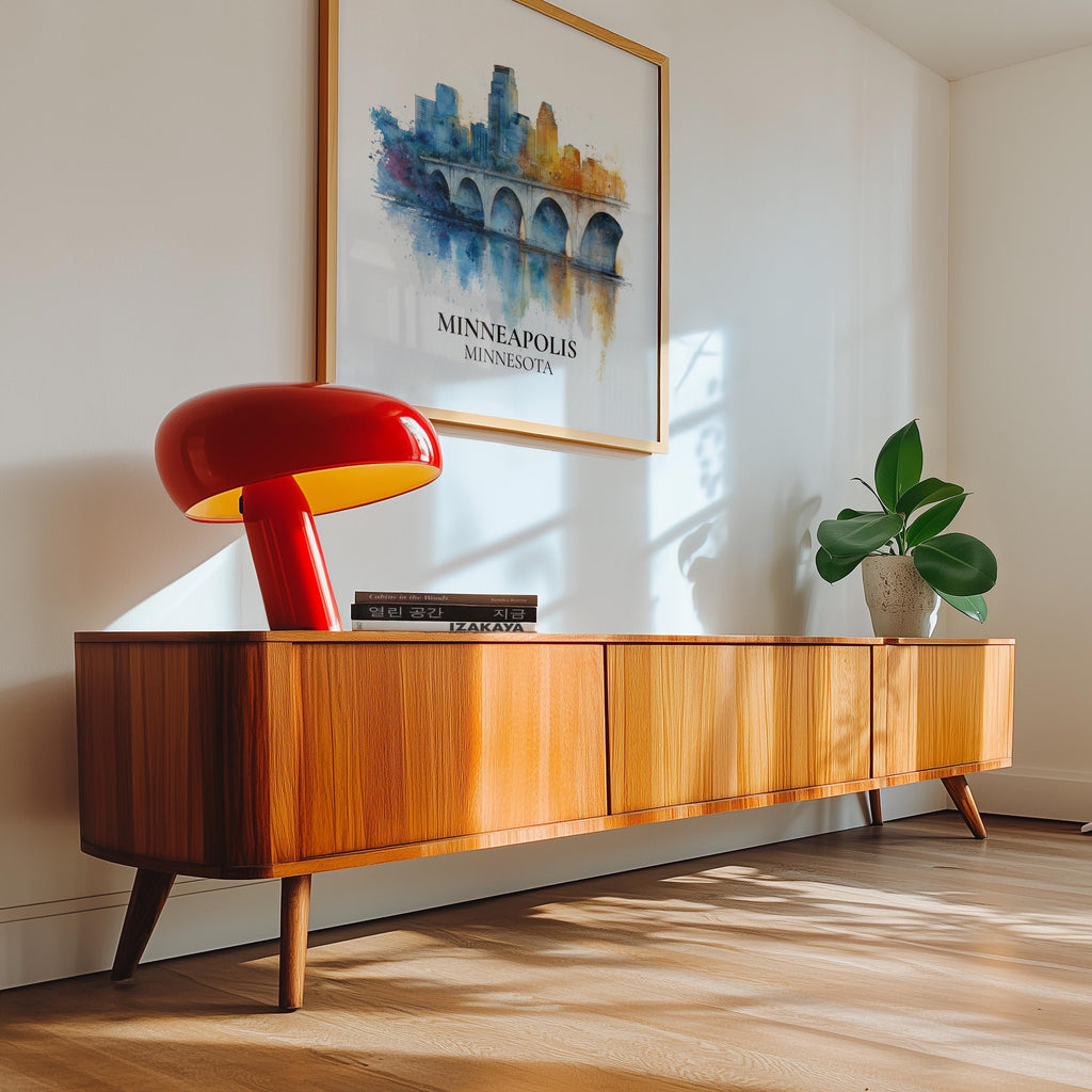 Minneapolis Minnesota Watercolor Wall Art Print, Custom Travel Poster, World Locations Keepsake Gift