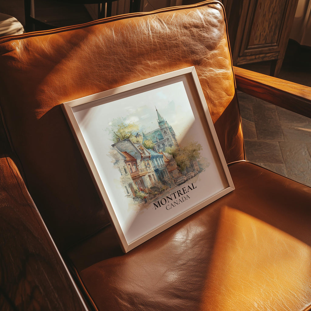 Montreal Canada Watercolor Wall Art Print, Custom Travel Poster, World Locations Keepsake Gift