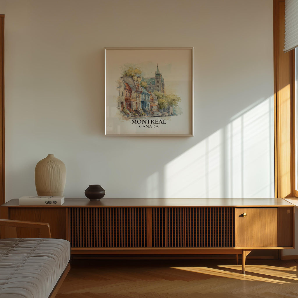 Montreal Canada Watercolor Wall Art Print, Custom Travel Poster, World Locations Keepsake Gift