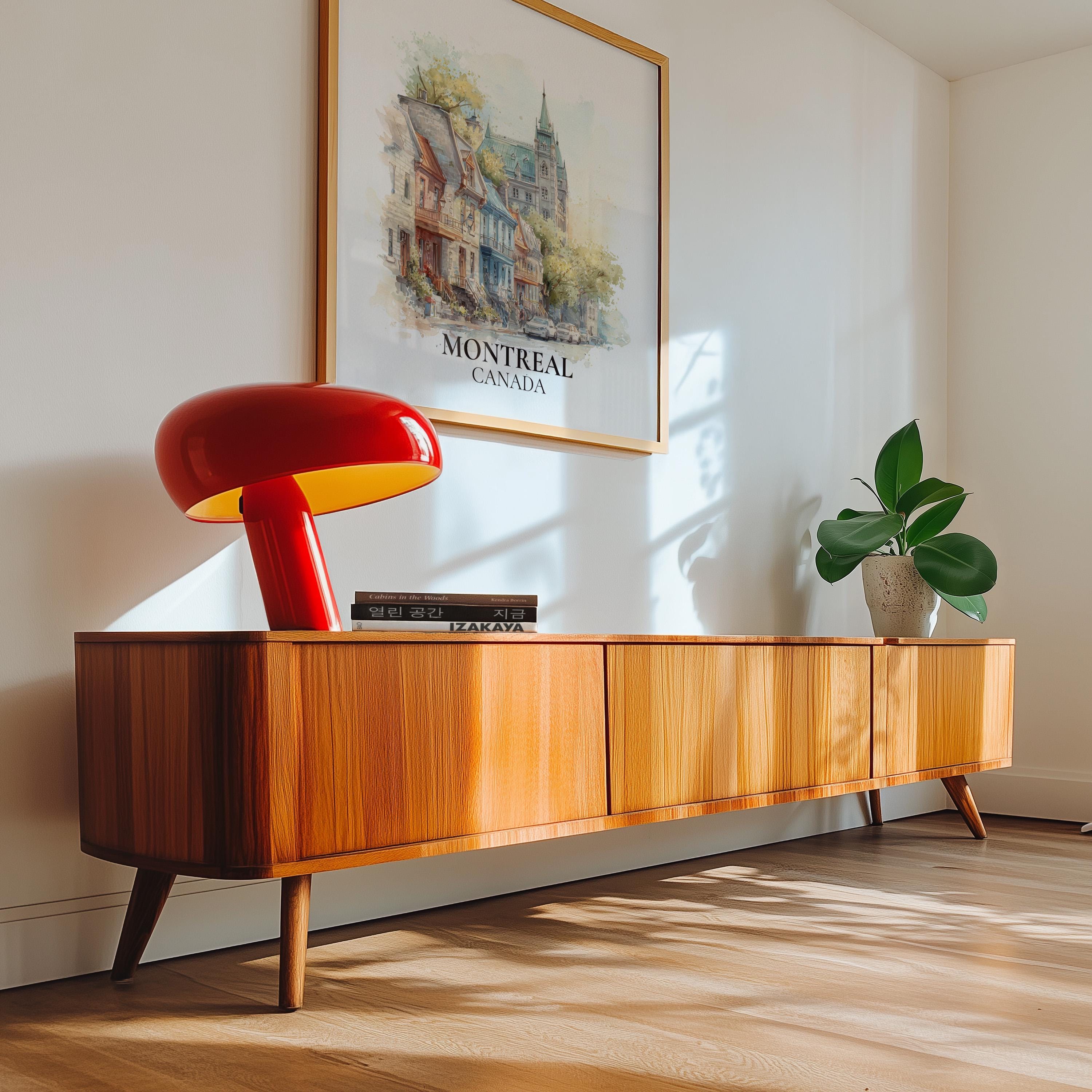 Montreal Canada Watercolor Wall Art Print, Custom Travel Poster, World Locations Keepsake Gift