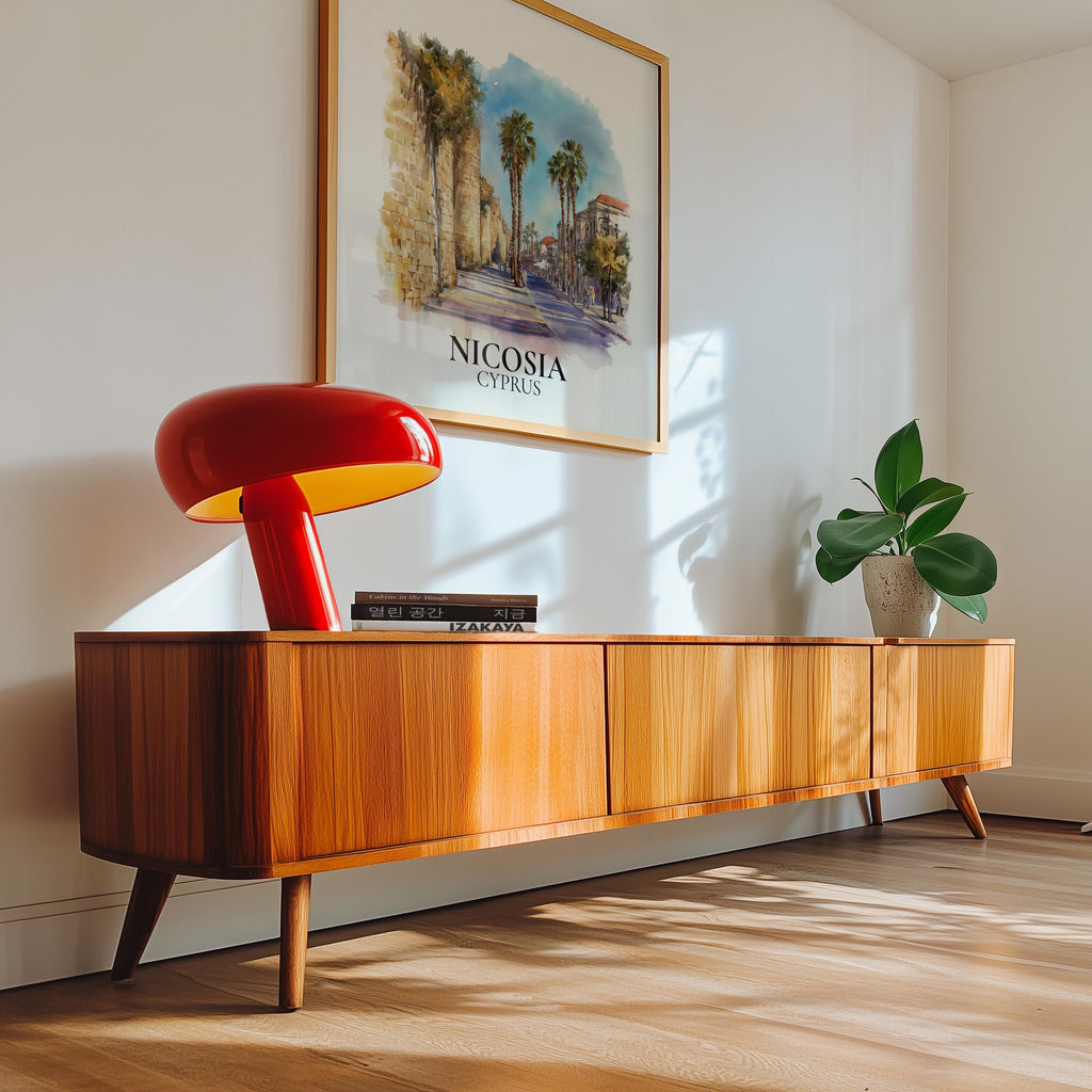 Nicosia Cyprus Watercolor Wall Art Print, Custom Travel Poster, World Locations Keepsake Gift