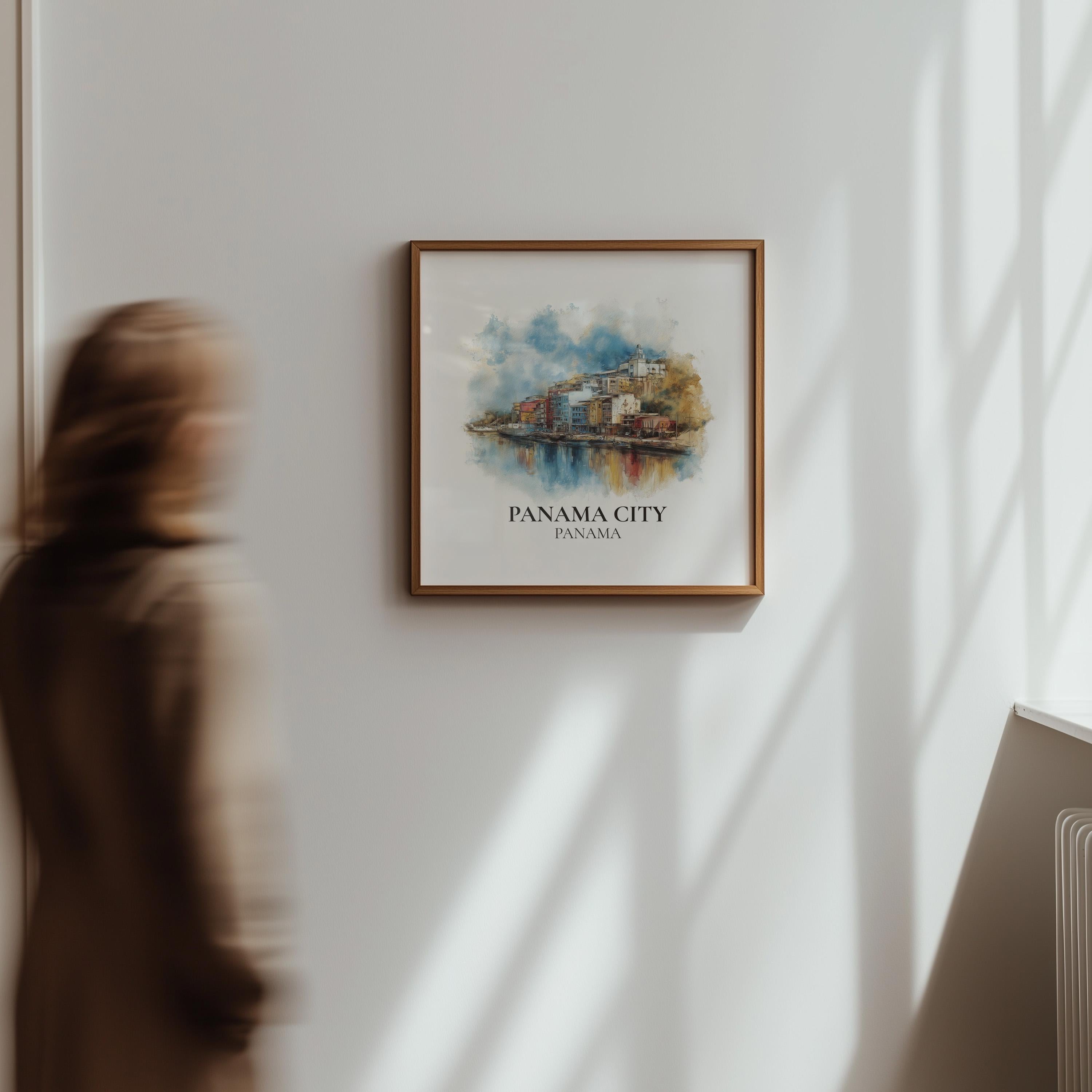 Panama City Panama Watercolor Wall Art Print, Custom Travel Poster, World Locations Keepsake Gift