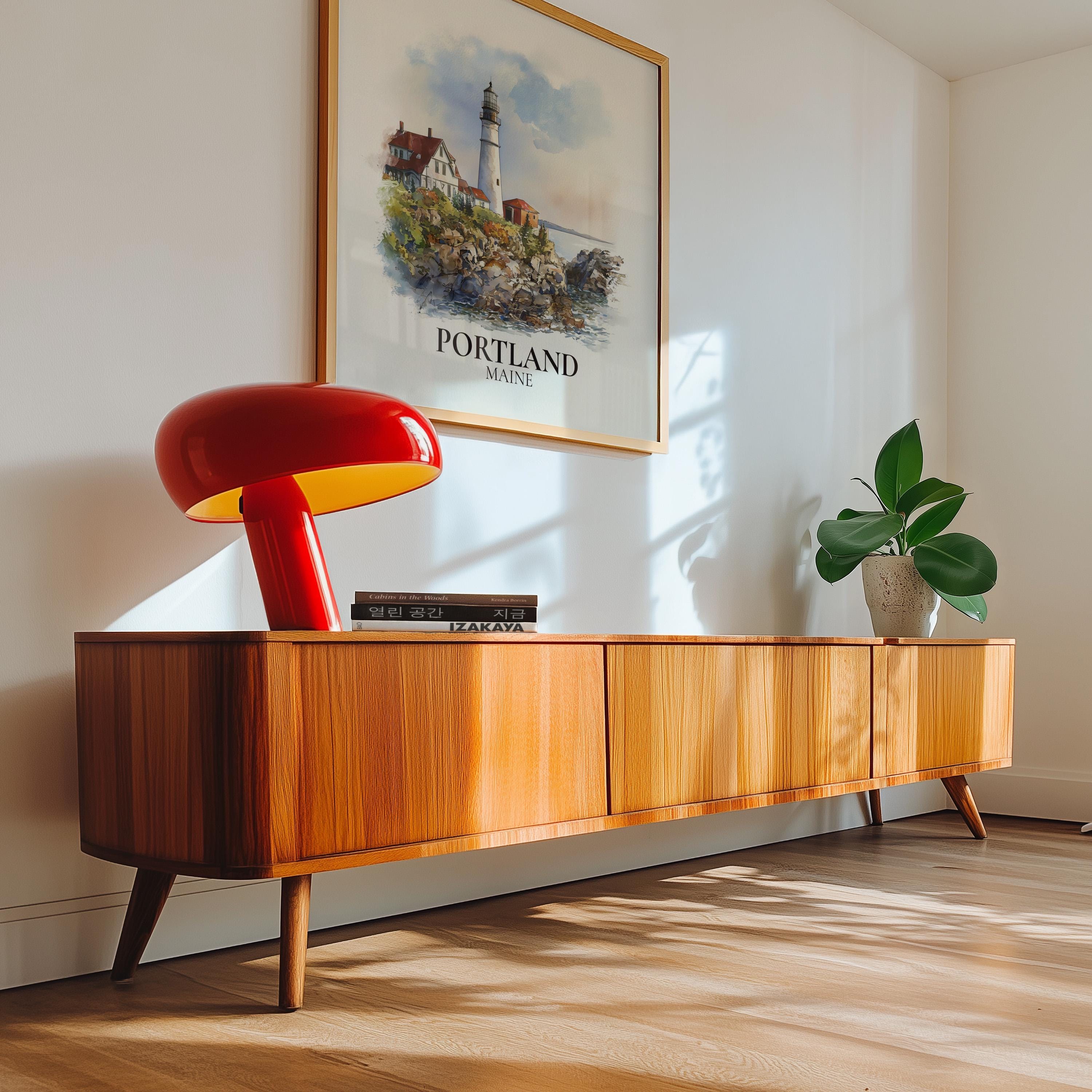 Portland Maine Watercolor Wall Art Print, Custom Travel Poster, World Locations Keepsake Gift