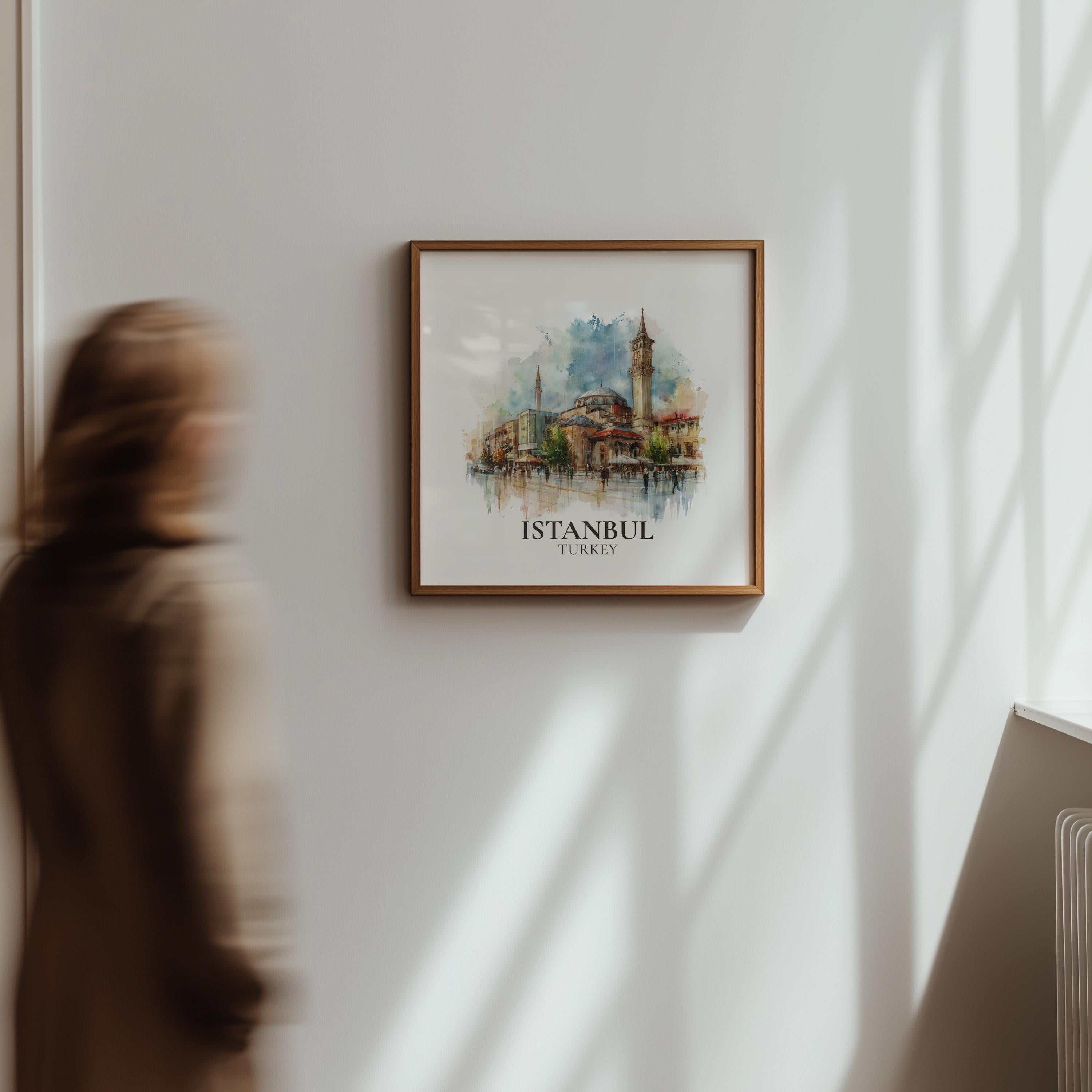 Tirana Albania Watercolor Wall Art Print, Custom Travel Poster, World Locations Keepsake Gift