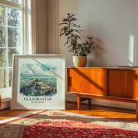 Ulaanbaatar Mongolia Watercolor Wall Art Print, Custom Travel Poster, World Locations Keepsake Gift