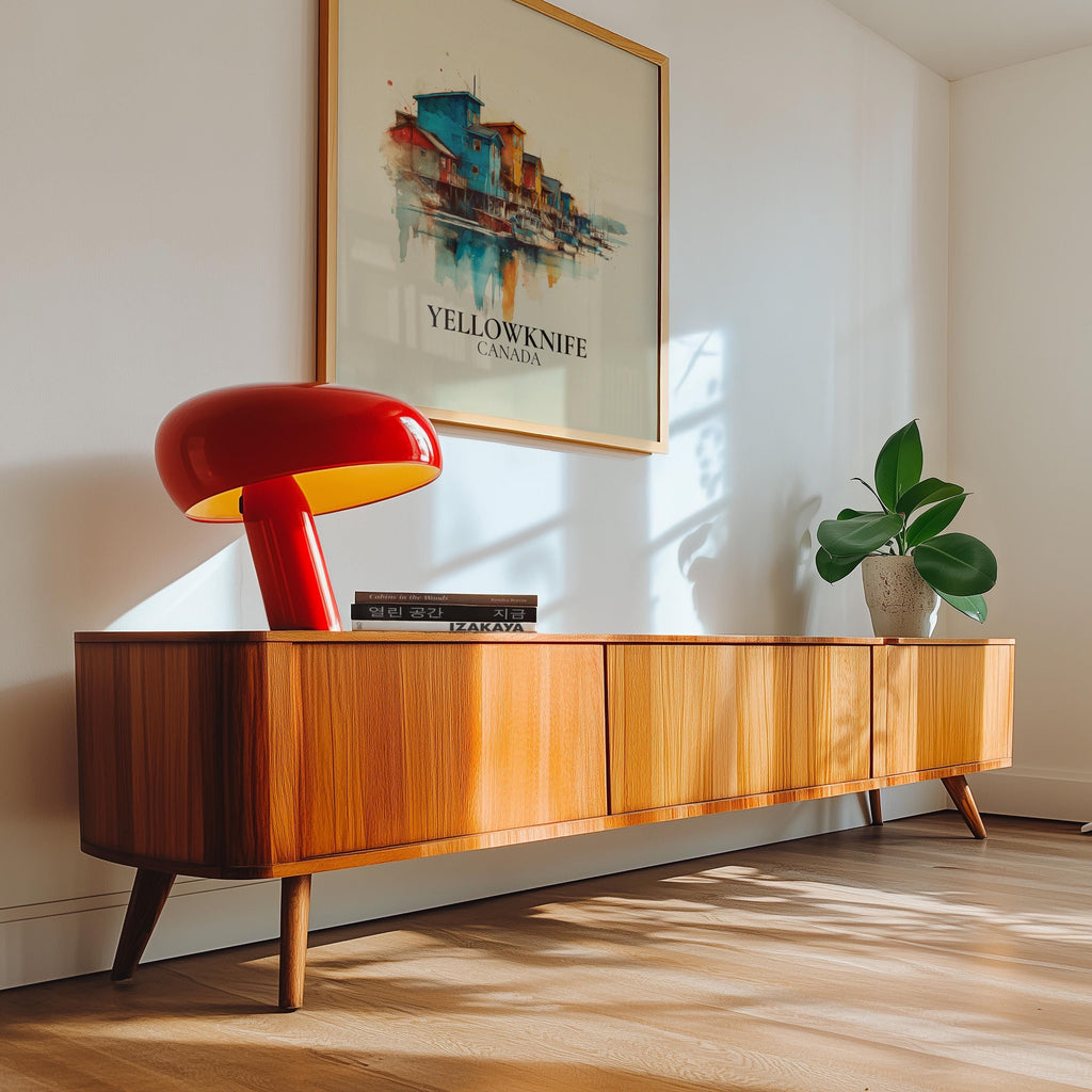 Yellowknife Canada Watercolor Wall Art Print, Custom Travel Poster, World Locations Keepsake Gift