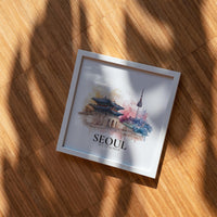 Seoul South Korea Watercolor Wall Art Print, Custom Travel Poster, World Locations Keepsake Gift
